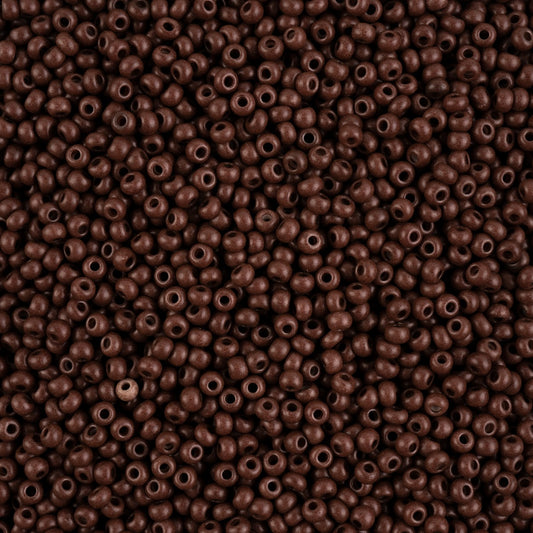 Czech Seed Beads apx. 22g Vial 8/0 Terra Intensive Dark Brown Matt