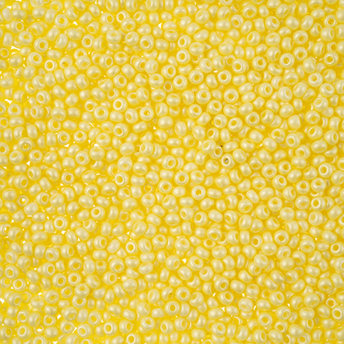Czech Seed Bead apx 22g Vial 10/0 PermaLux Dyed Chalk Light Yellow