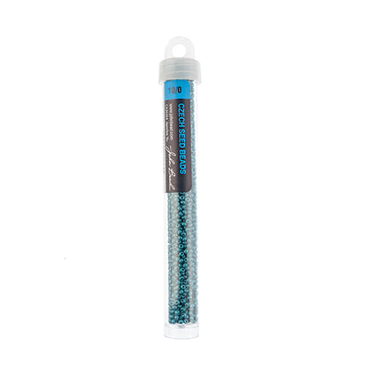 Czech Seed Bead apx 22g Vial 10/0 PermaLux Dyed Chalk Teal