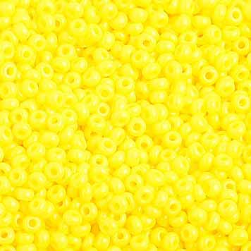 Czech Seed Beads 10/0 Opaque Lemon Yellow