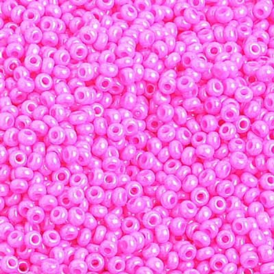 Czech Seed Beads 10/0 Opaque Dyed Rose/Hot Pink