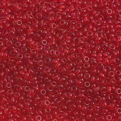 Czech Seed Beads 10/0 Transparent Dark Red