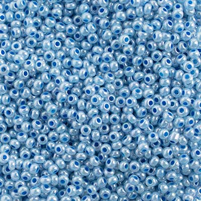 Czech Seed Beads 10/0 Pearl Dyed Pale Blue