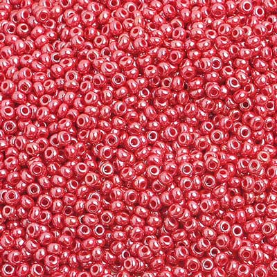 Czech Seed Beads 10/0 Pearl Red