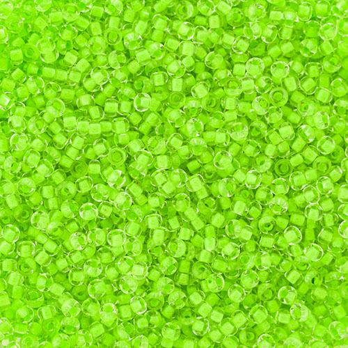 Czech Seed Beads 10/0 Crystal C/L Neon Green