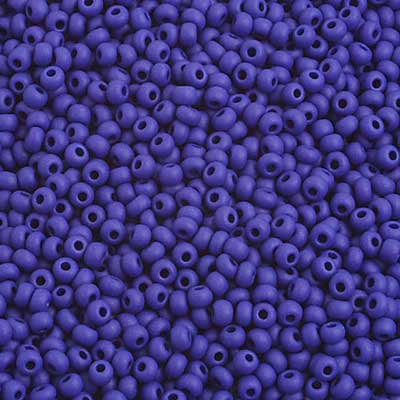 Czech Seed Beads 10/0 Opaque Dark Royal Blue Matt
