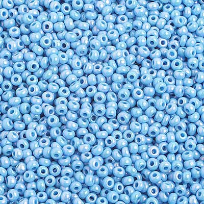 Czech Seed Beads 10/0 Opaque Light Blue AB