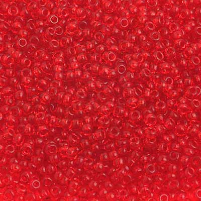 Czech Seed Beads 10/0 Transparent Light Red