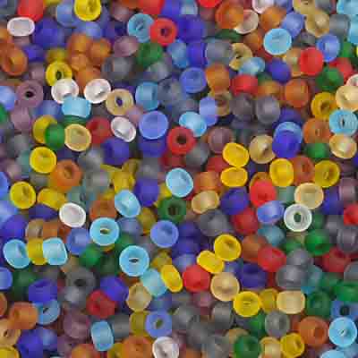 Czech Seed Beads 10/0 Transparent Matt-Multi
