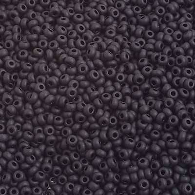 Czech Seed Beads 10/0 Opaque Black Matt