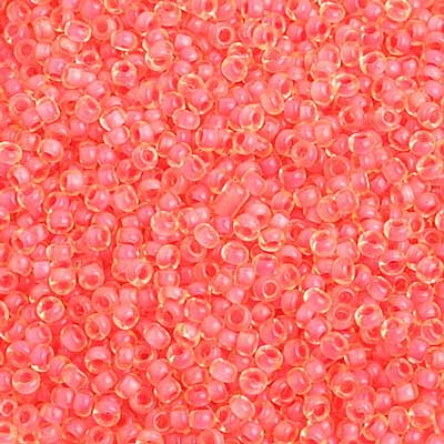 Czech Seed Beads 10/0 C/L Yellow/Coral Terra Color