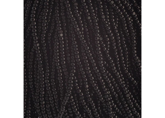 Czech Seed Bead 11/0 Cut Opaque Black Strung