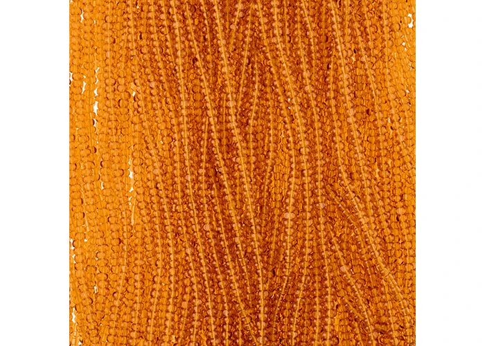 Czech Seed Bead 11/0 Cut Transparent Topaz Strung