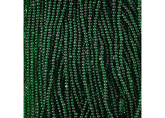 Czech Seed Bead 11/0 Cut Transparent Dark Green Strung