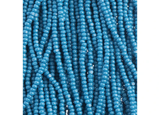 Czech Seed Bead 11/0 Cut Opaque Dark Blue Strung