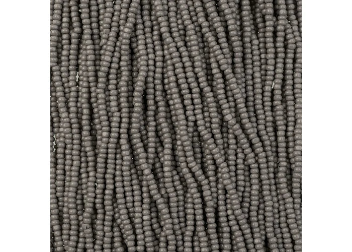 Czech Seed Bead 11/0 Cut Opaque Grey Strung