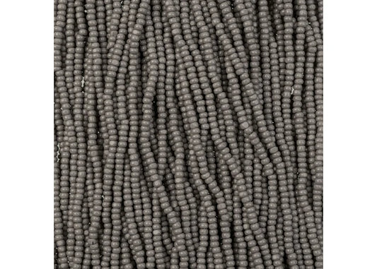 Czech Seed Bead 11/0 Cut Opaque Grey Strung