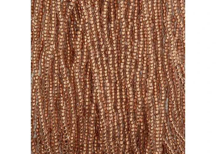 Czech Seed Bead 11/0 Cut Copper Lined Strung