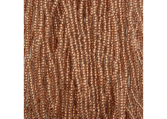 Czech Seed Bead 11/0 Cut Copper Lined Strung