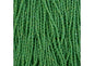 Czech Seed Bead 11/0 Cut Opaque Green Rainbow Strung