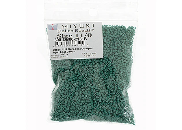 Miyuki Delica 11/0 Duracoat Opaque Dyed Leaf Green