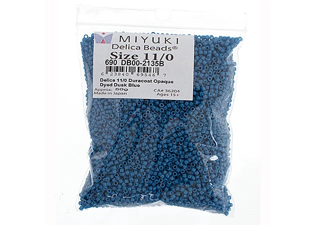 Miyuki Delica 11/0 Duracoat Opaque Dyed Dusk Blue