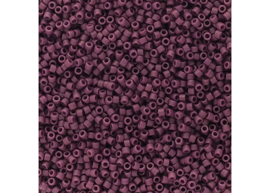 Miyuki Delica 11/0 Frosted Glazed Purple Mulberry Matte