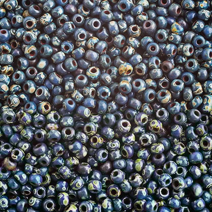 Miyuki Seed Bead 11/0 apx. 22g OP. Dk. Teal Picasso