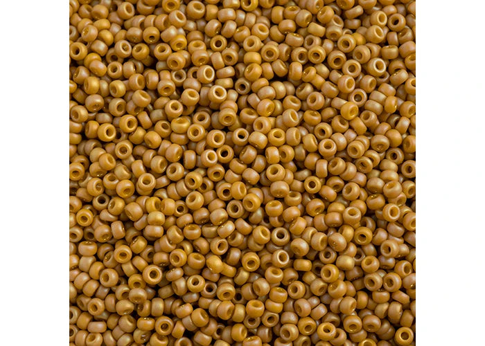 Miyuki Seed Bead 11/0 apx 22g Frosted Glazed/ Rainbow Yellow Mustard Matte AB