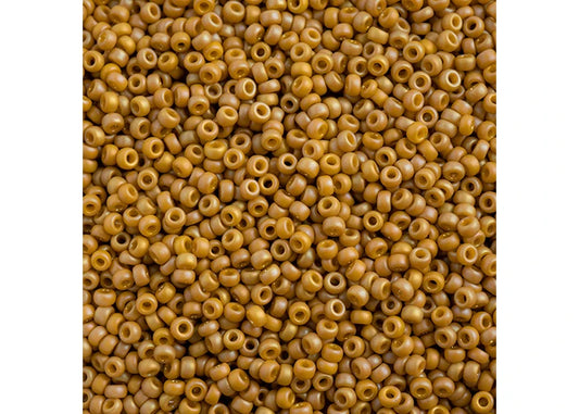 Miyuki Seed Bead 11/0 apx 22g Frosted Glazed/ Rainbow Yellow Mustard Matte AB