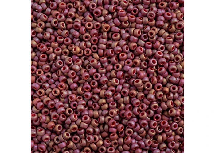 Miyuki Seed Bead 11/0 apx 22g Frosted Glazed/ Rainbow Pink Rosewood Matte AB