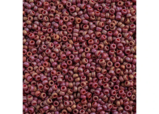 Miyuki Seed Bead 11/0 apx 22g Frosted Glazed/ Rainbow Pink Rosewood Matte AB