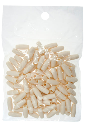 Acrylic Hairbone Pipe .75in Bone White 100PCS