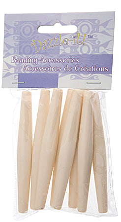 Acrylic Hairbone Pipe 3in Bone White (8pcs)