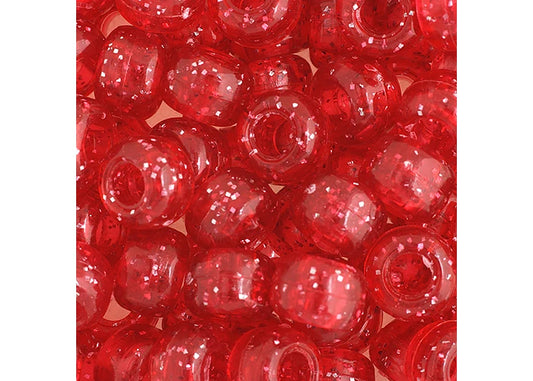 Crow Bead/Pony Bead Sparkle 9mm Crimson