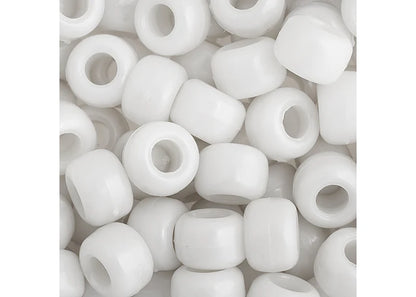 Crow Bead/Pony Bead Opaque 9mm White