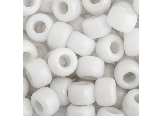 Crow Bead/Pony Bead Opaque 9mm White
