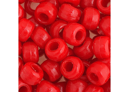 Crow Bead/Pony Bead Opaque 9mm Red