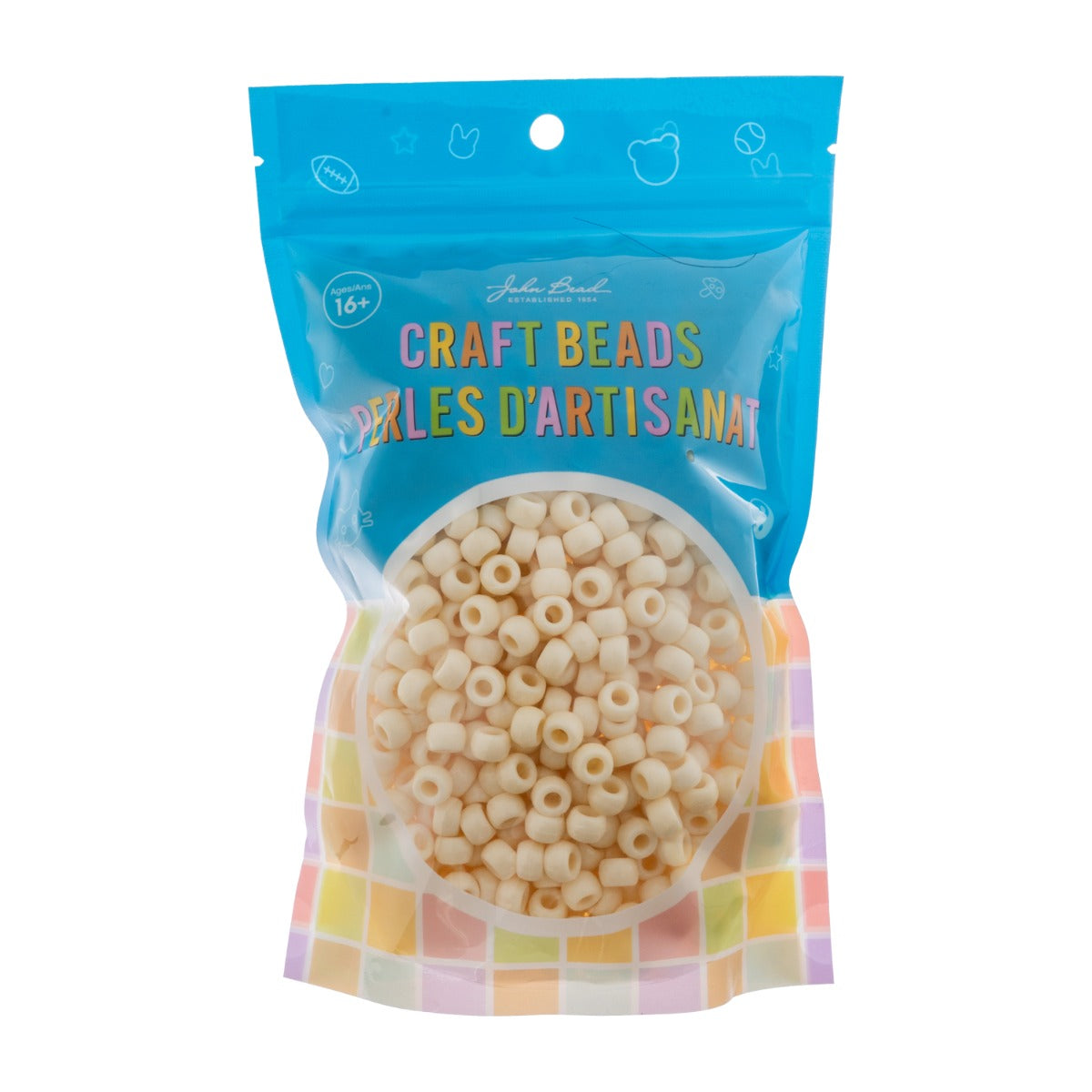 Crow Bead/Pony Bead Opaque 9mm Ivory