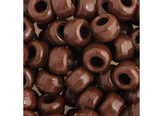 Crow Bead/Pony Bead Opaque 9mm Brown