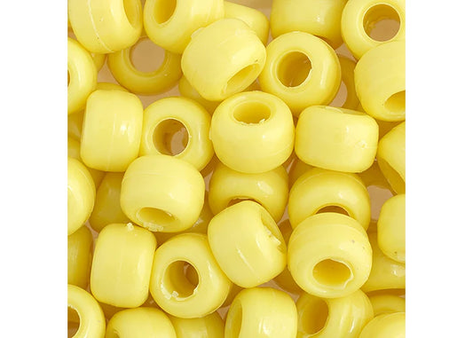 Crow Bead/Pony Bead Opaque 9mm Yellow