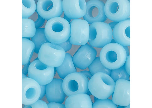 Crow Bead/Pony Bead Opaque 9mm Light Blue