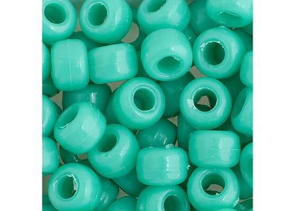 Crow Bead/Pony Bead Opaque 9mm Light Turquoise