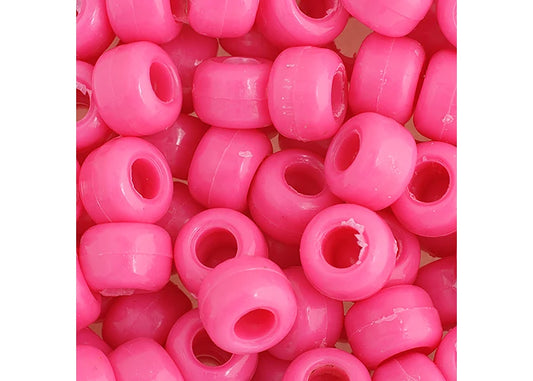 Crow Bead/Pony Bead Opaque 9mm Hot Pink