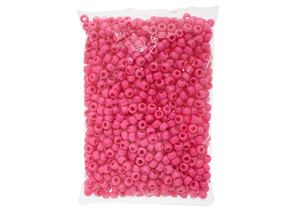 Crow Bead/Pony Bead Opaque 9mm Hot Pink