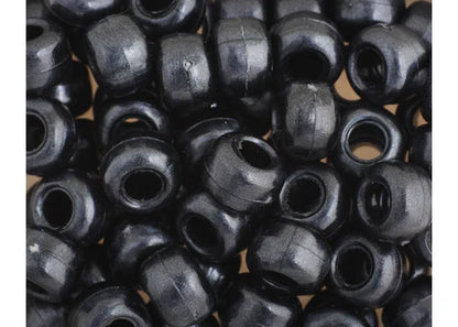 Crow Bead/Pony Bead Opaque 9mm Pearl Black