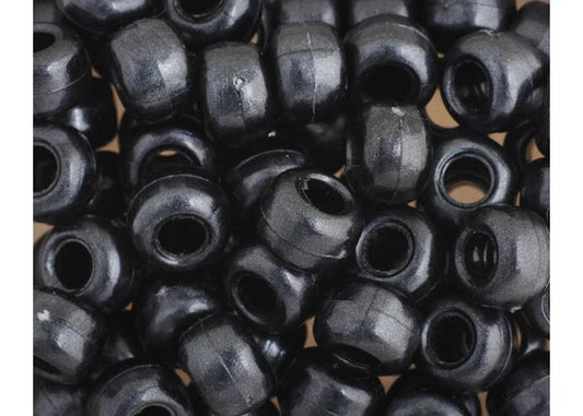 Crow Bead/Pony Bead Opaque 9mm Pearl Black