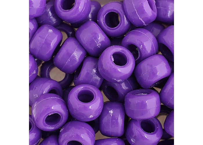 Crow Bead/Pony Bead Opaque 9mm Purple