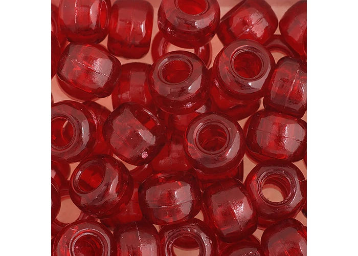 Crow Bead/Pony Bead Transparent 9mm Ruby