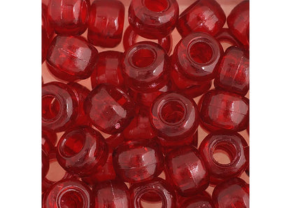 Crow Bead/Pony Bead Transparent 9mm Ruby